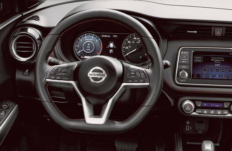 2020 Nissan Kicks steering wheel and dashboard