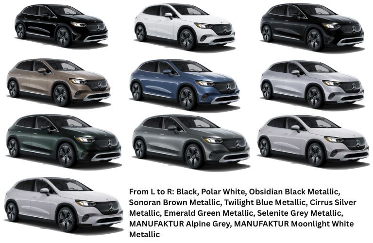 colors of the 2025 Mercedes-Benz EQE SUV