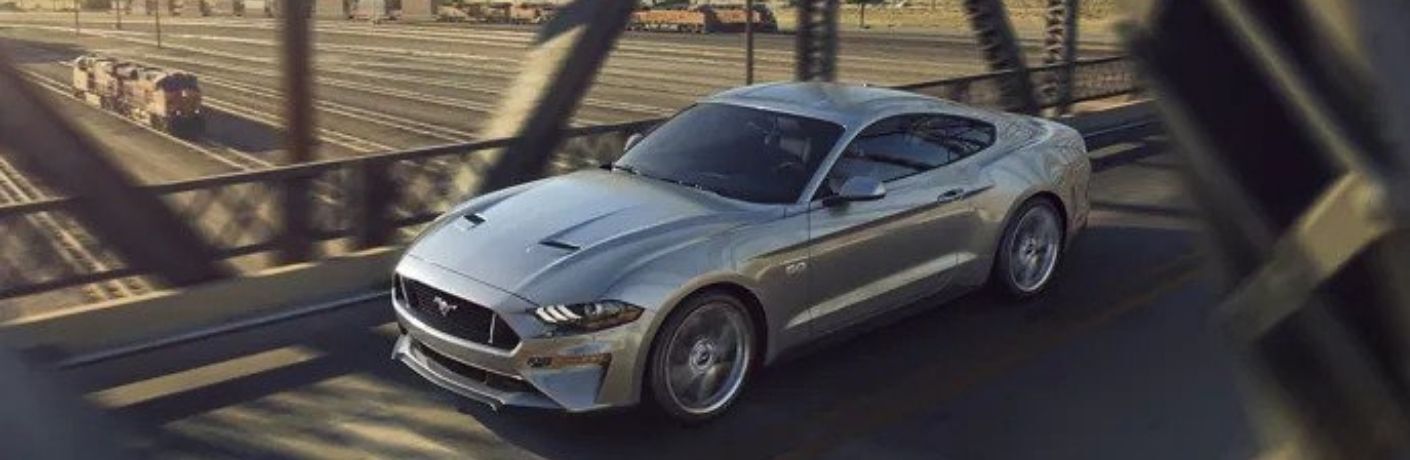 2021 Ford Mustang Shelby GT500 driving on top of a bridge
