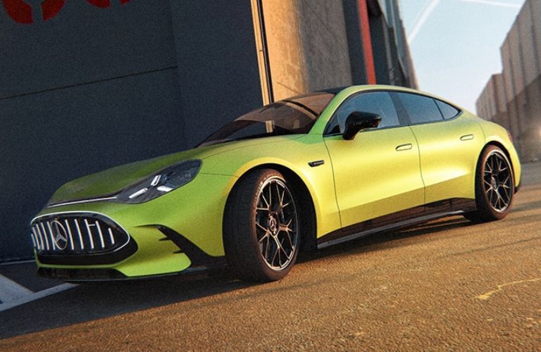 Front-quarter view of the 2027 Mercedes-AMG® GT 63 4-Door Coupe