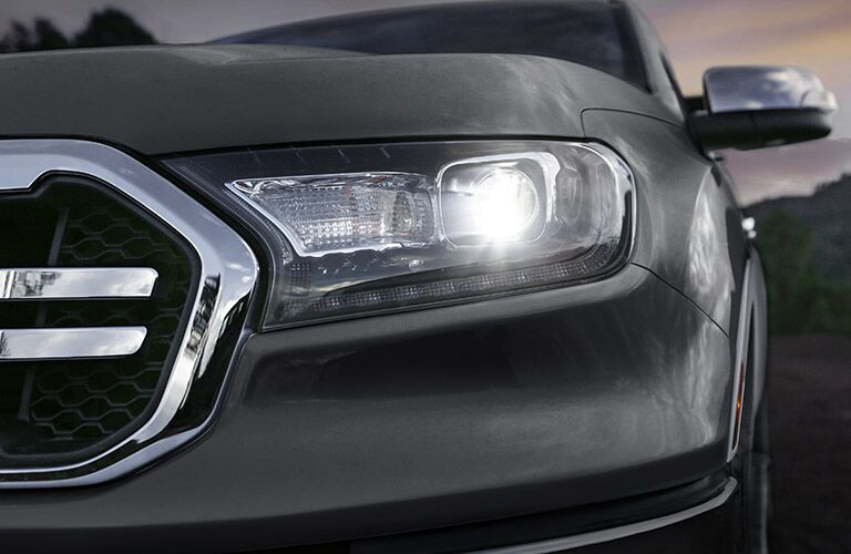2020 Ford Ranger with headlight on