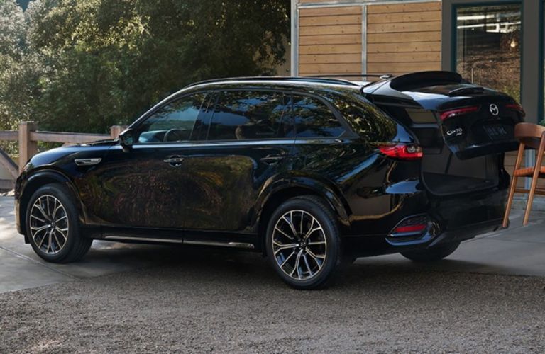 Rear Quarter view of the 2025 Mazda CX-70 with the liftgate open