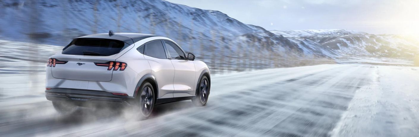 2023 Ford Mustang Mach-E in icy terrain
