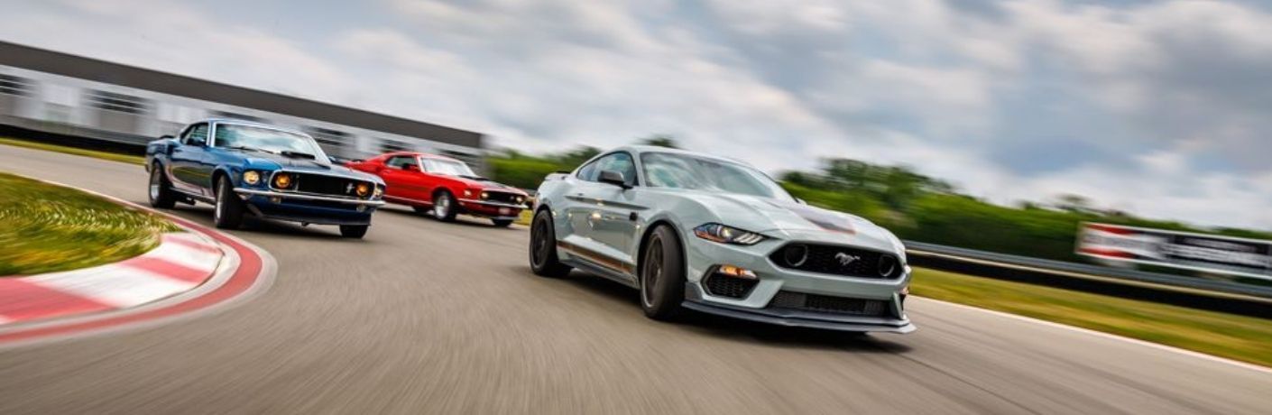 Ford Mustang on a racetrack