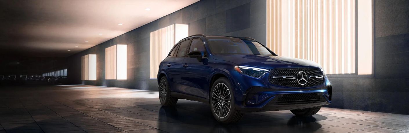 2024 Mercedes-Benz AMG GLC 43 SUV parked in a basement parking lot