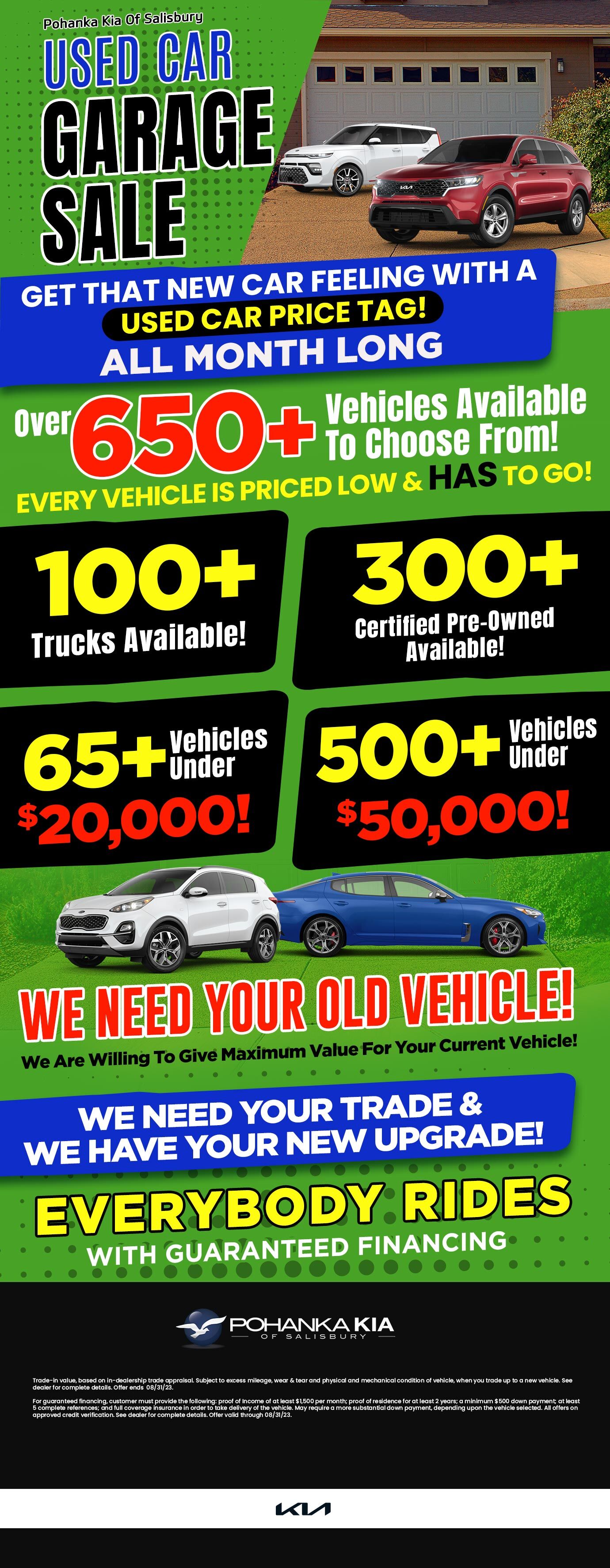 Used Car Garage Sale