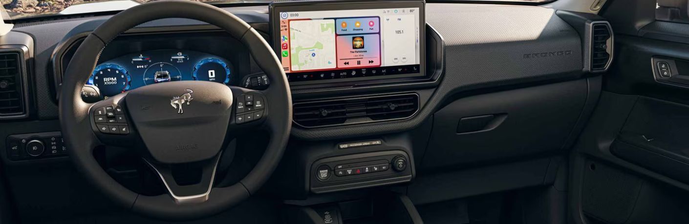 2025 Ford Bronco Sport Outer Banks steering wheel and display screen