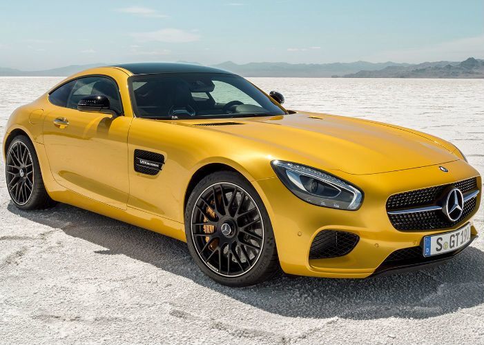 Mercedes-Benz AMG GT S yellow side view