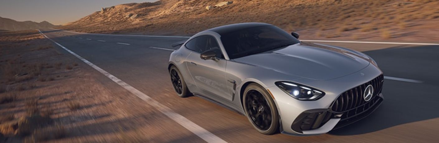 2027 Mercedes-AMG® GT 63 S E PERFORMANCE 4-Door Coupe Gray on the road