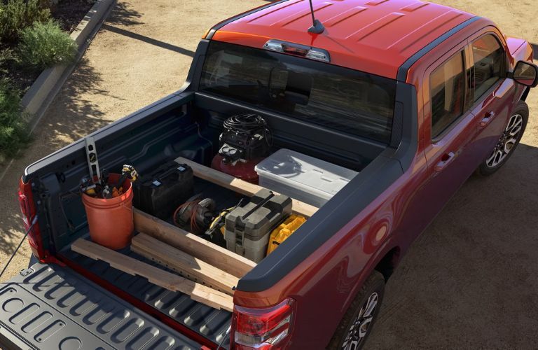 storage space in the cargo bed of the 2025 Ford Maverick