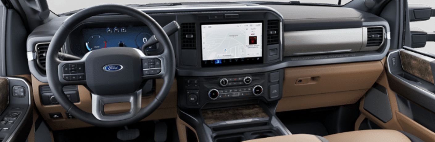 2025 Ford F-450 Lariat steering wheel and display screen