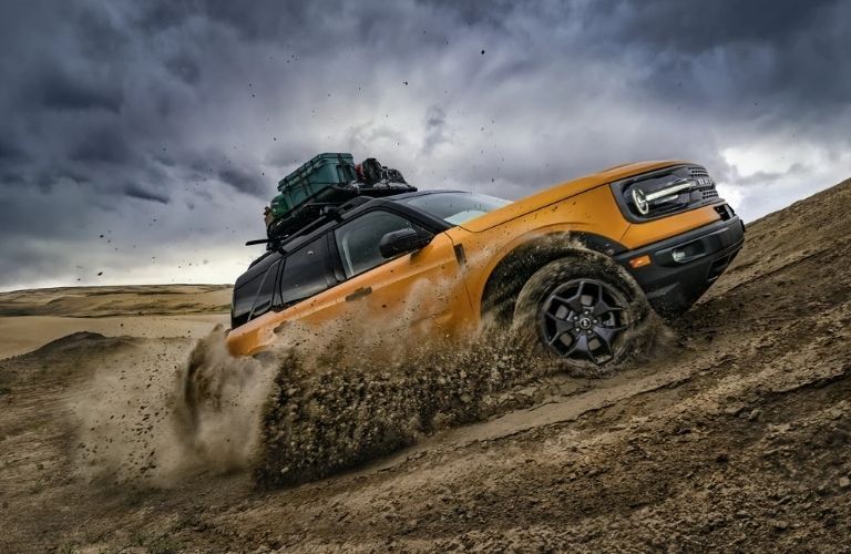 Ford Bronco SUV moving uphill off-road