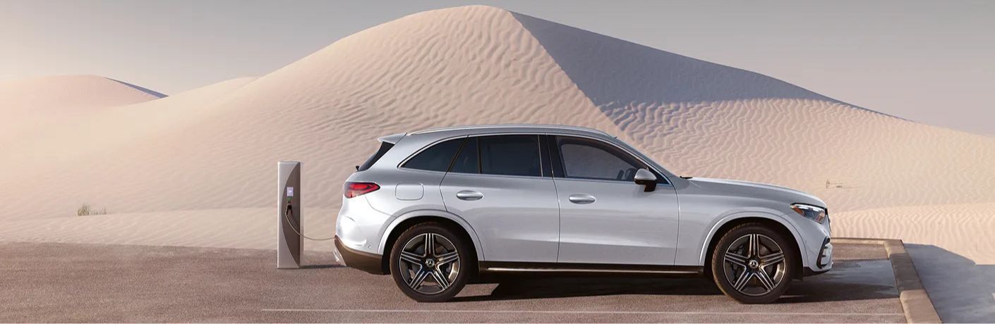 Side view of the 2025 Mercedes-Benz GLC SUV charging