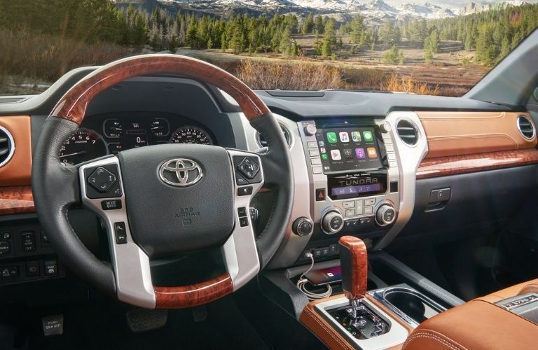 2021 Toyota Tundra interior dash and wheel