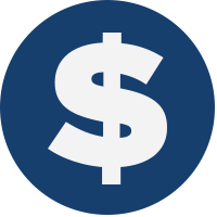 Navy blue dollar sign icon