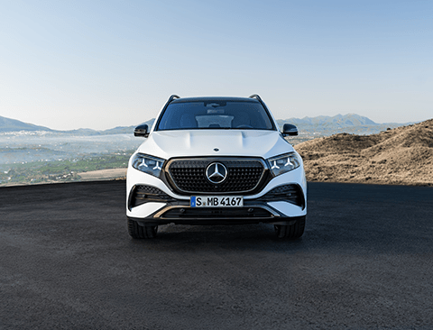 The all-new Mercedes-Benz GLE in MANUFAKTUR opalite white bright front view
