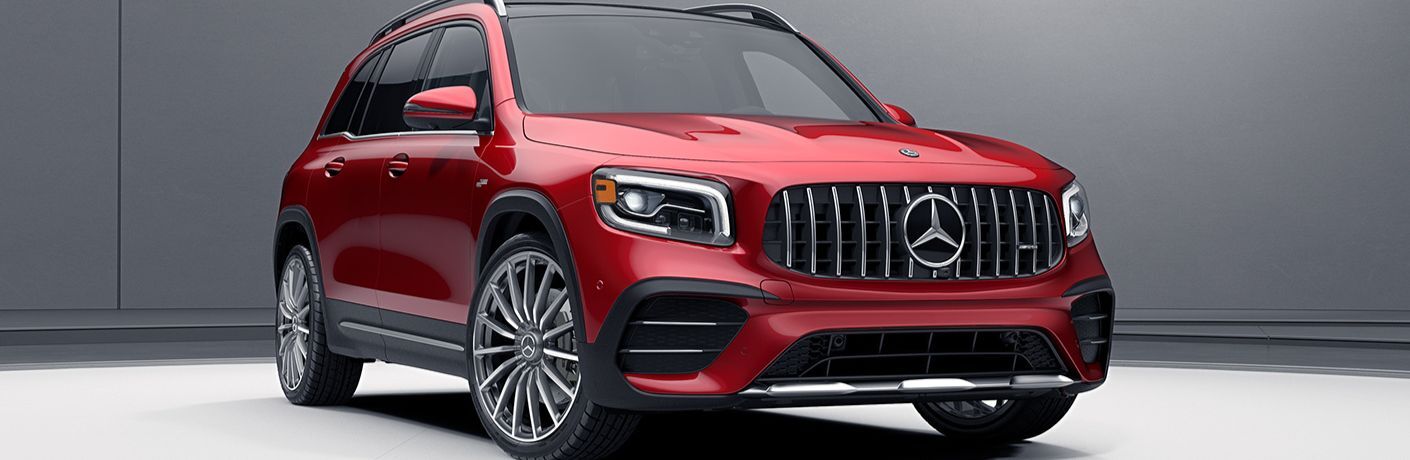 Front view of the 2023 Mercedes-AMG GLB 35 parked