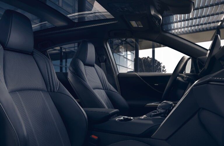 2021 Toyota Venza black interior sunroof open