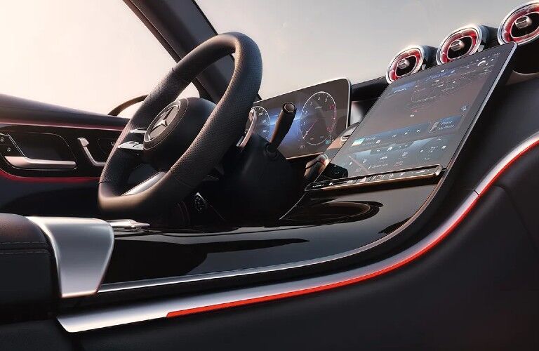 2026 Mercedes-Benz GLC steering wheel and display screen