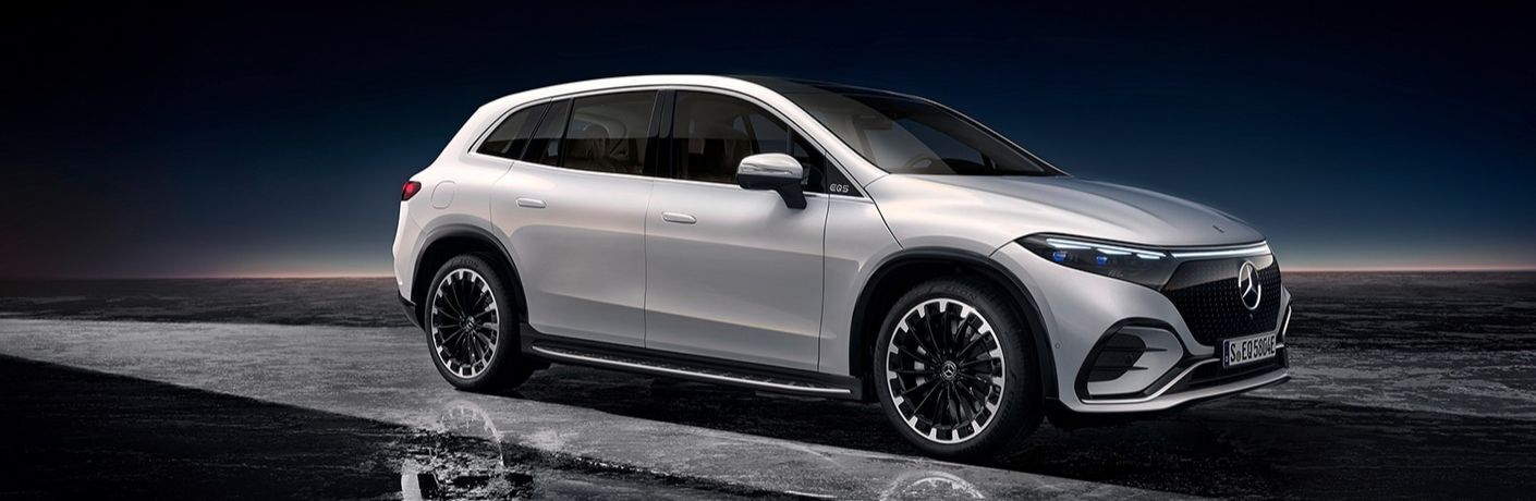 2023 Mercedes-Benz EQS SUV side and partial front view