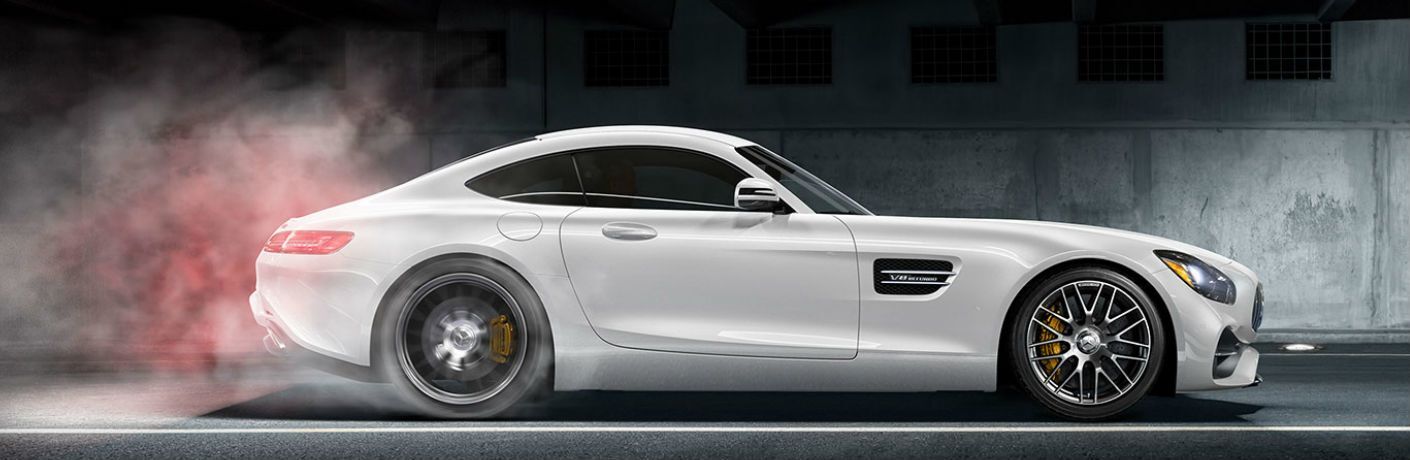 2018 Mercedes-AMG GT S Coupe white side view