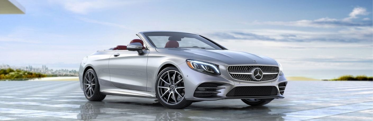 2021 Mercedes-Benz S-Class Cabriolet side and front view with top down