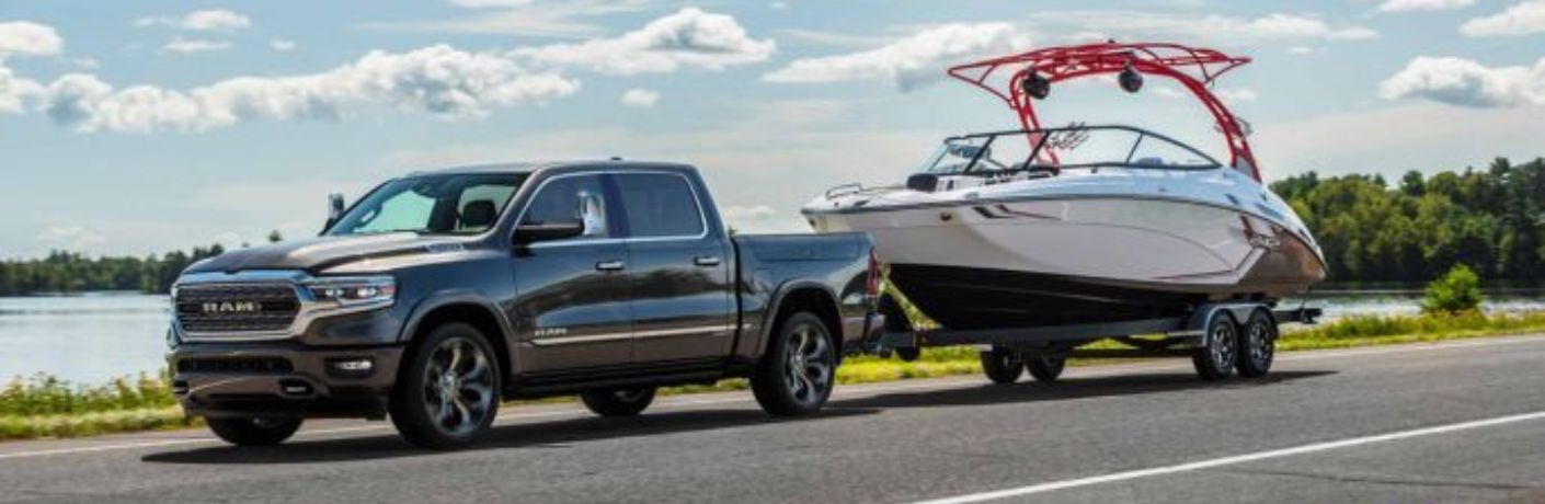 2024 Ram 1500 towing a boat