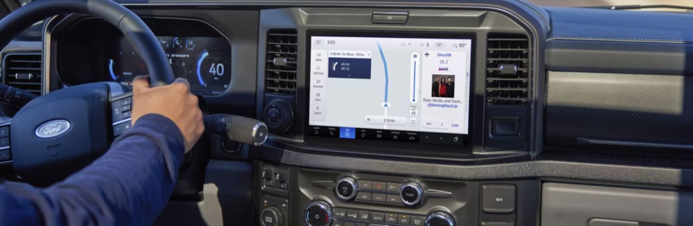 2026 Ford Super Duty steering wheel and display screen