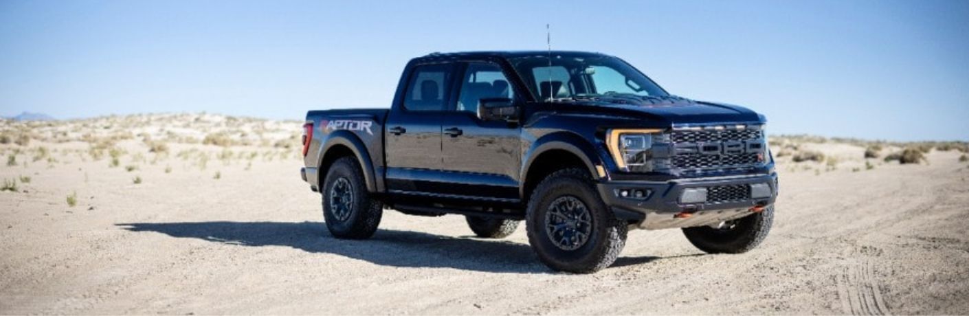 front and side view of a  Ford F-150 Raptor