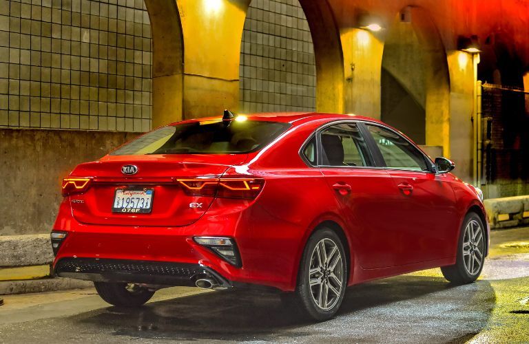 Angled rearview of the 2021 Kia Forte