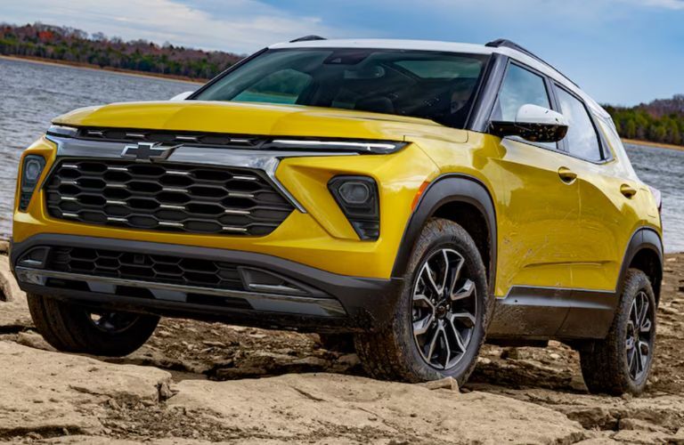 2025 Chevrolet Trailblazer on a rocky terrain near a lake