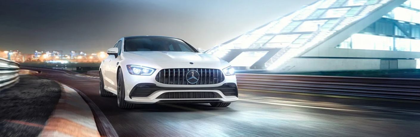 Front view of the 2023 Mercedes-Benz AMG® GT 43 on road