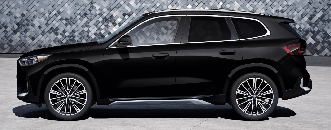 Side view of a black 2026 BMW X1