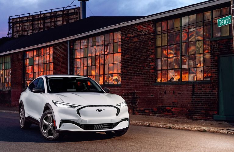 2024 Ford Mustang Mach-E parked near a building