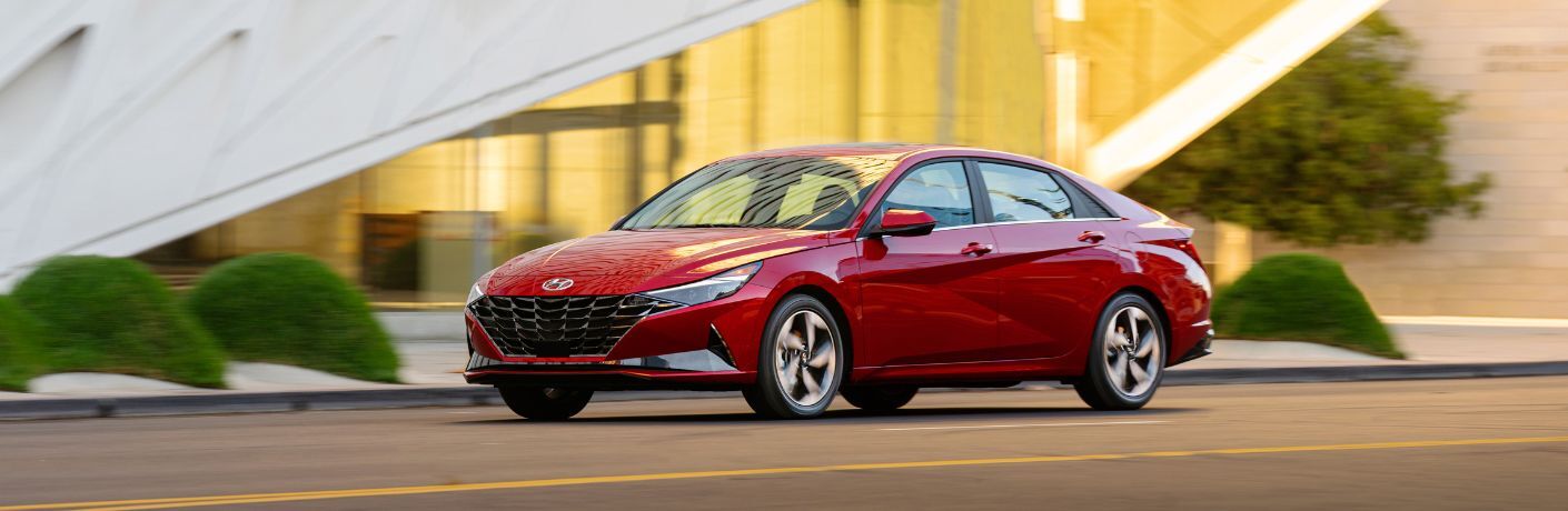 a Used 2022 Hyundai Elantra in red