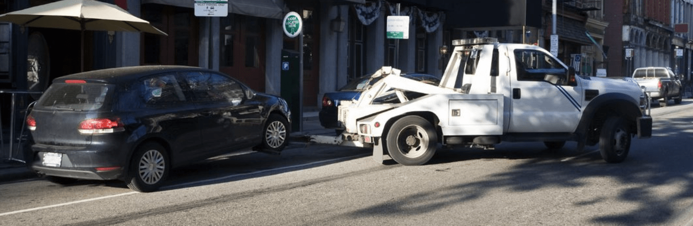 Car being towed