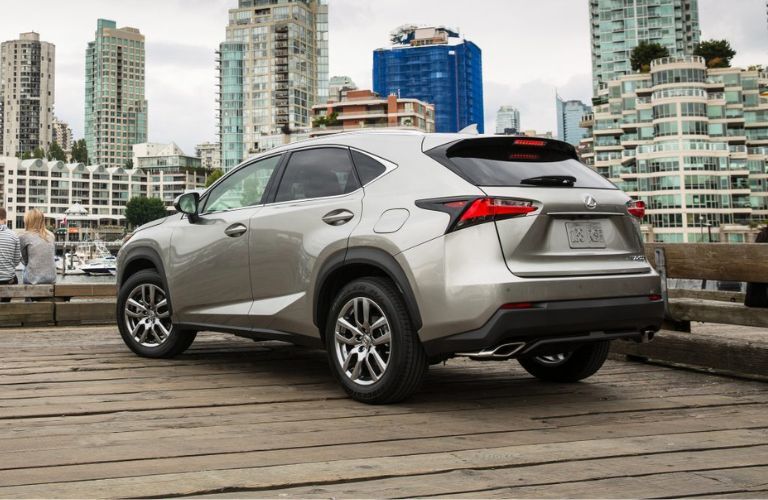 Rear three-quarter view of the 2015 Lexus NX