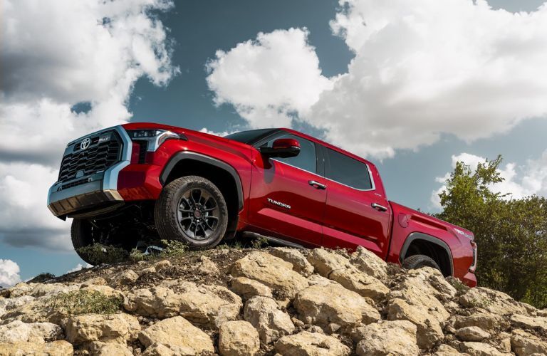 A 2024 Toyota Tundra on a rocky terrain