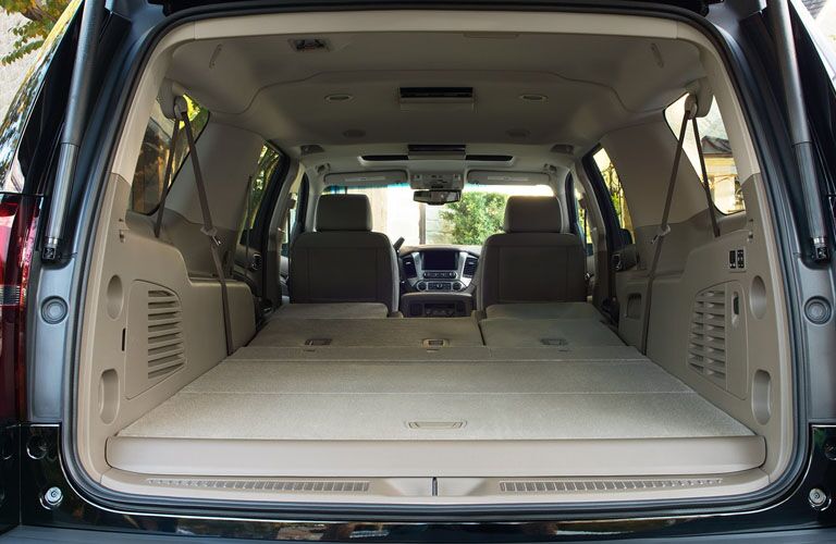 Chevy Suburban cargo space with collapsed seats