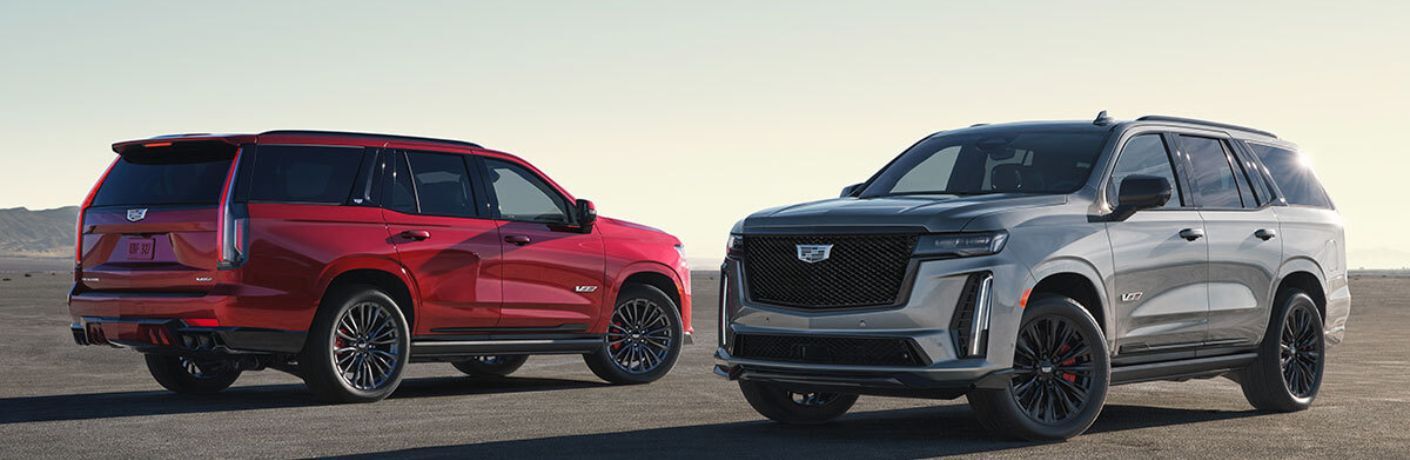 Two 2023 Cadillac Escalade-V parked