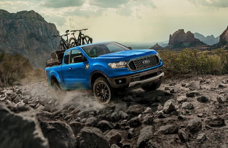 2023 Ford Ranger on a rocky terrain