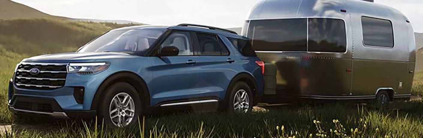 2026 Ford Explorer Active towing a trailer