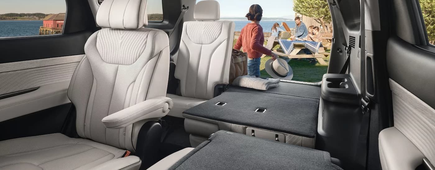 Folded rear seats in a 2025 Hyundai Palisade