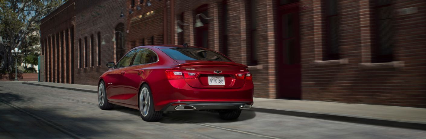 Rearview of the 2020 Chevrolet Malibu on road
