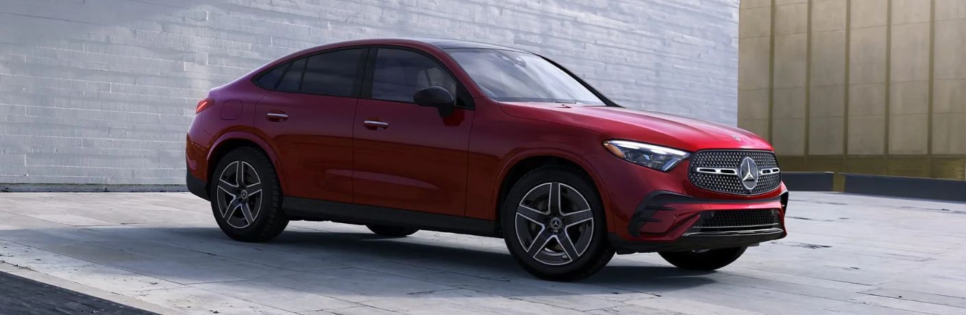 2026 Mercedes-Benz GLC Coupe in red side view