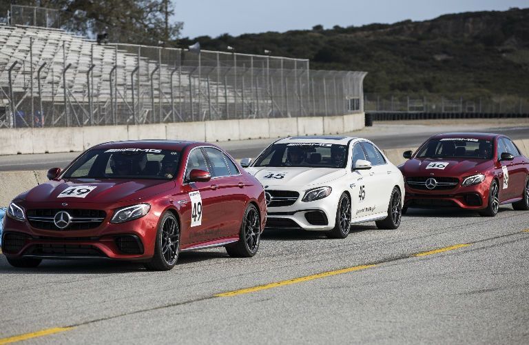 3 Cars Lined up on Race Track