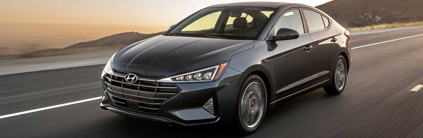 A 2019 Hyundai Elantra on a smooth road