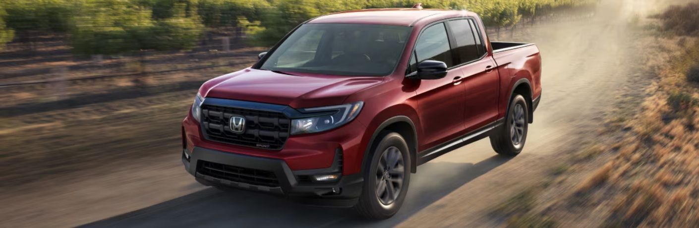 2024 Honda Ridgeline on an unconstructed road
