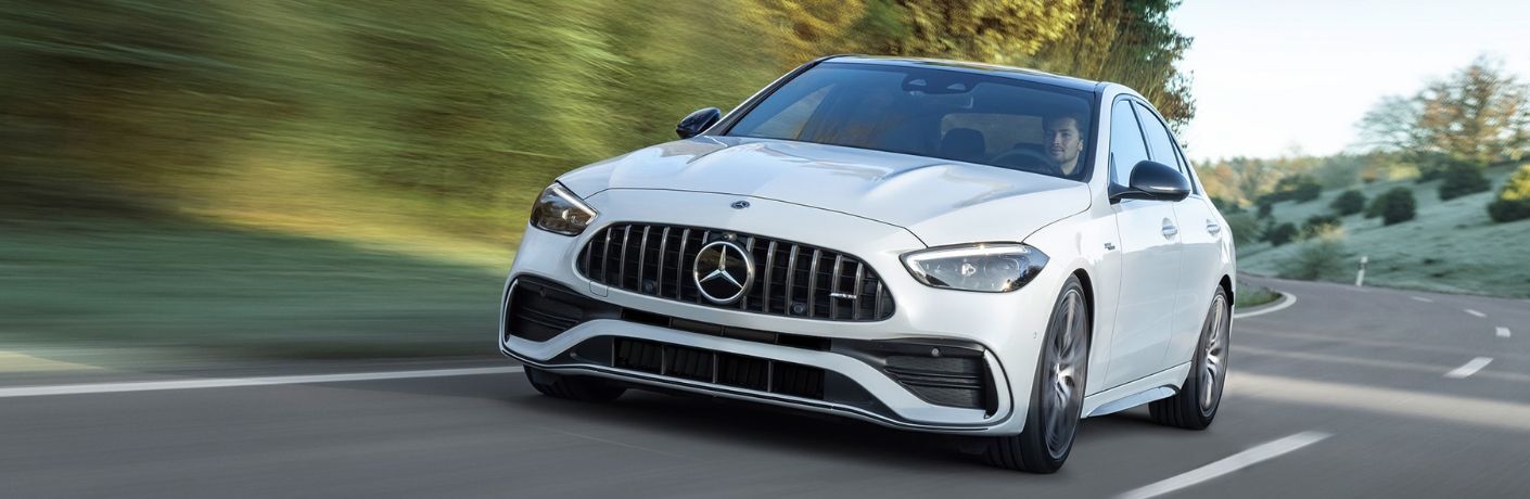 2023 Mercedes-Benz AMG C 43 Sedan on road.