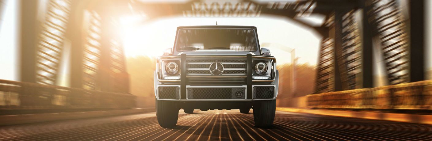 2017 Mercedes-Benz G-Class driving over a bridge
